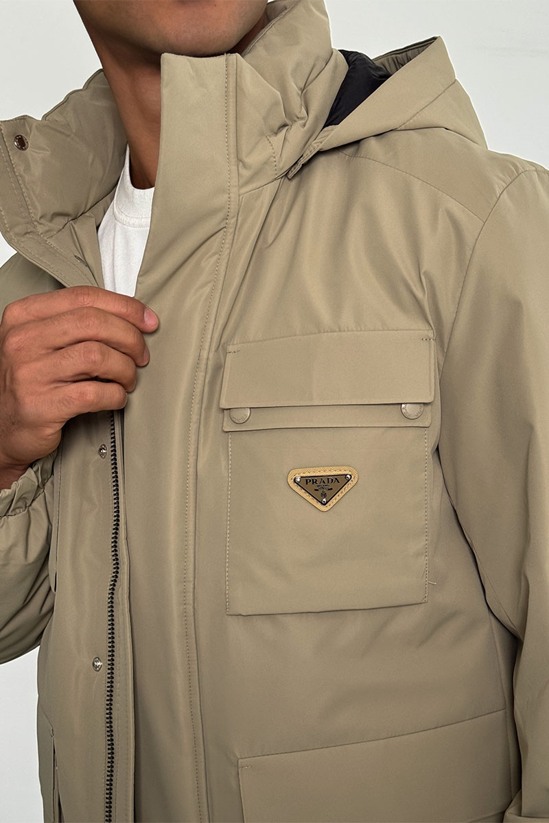 Prada Мужская куртка logo-plaque - Beige 