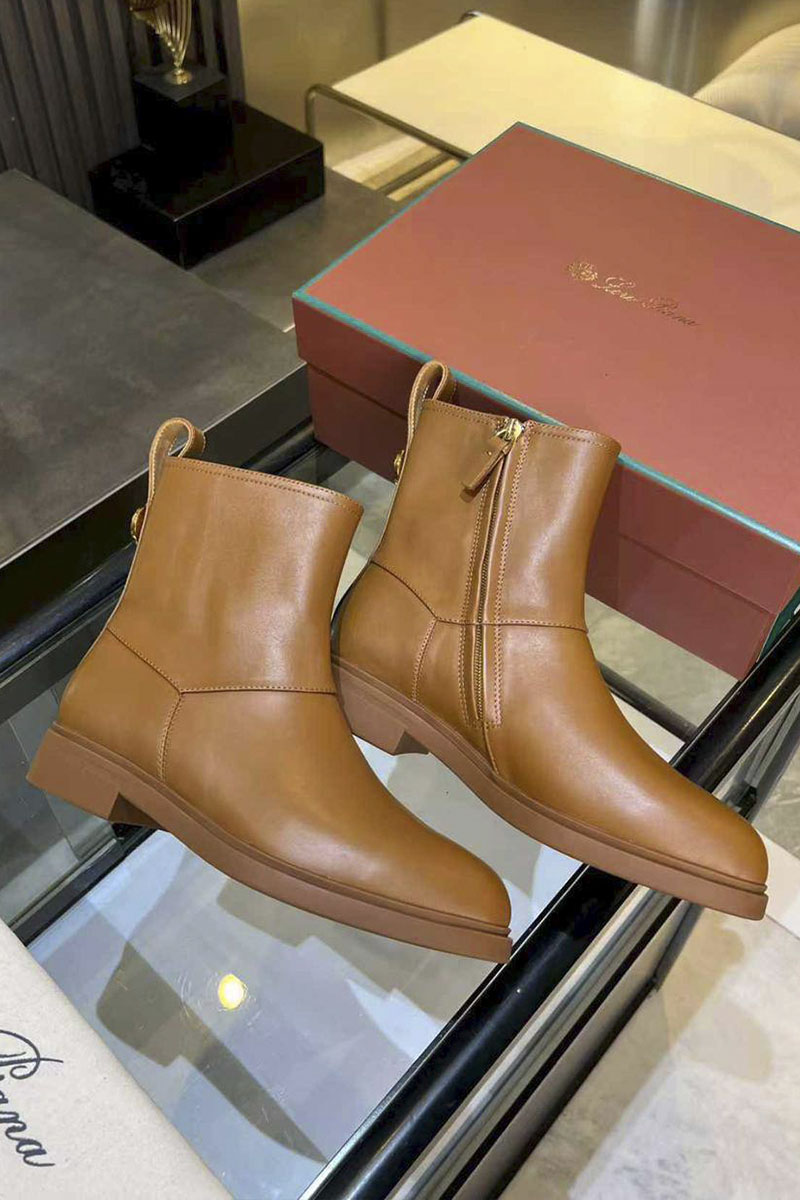 Loro Piana Женские кожаные сапоги premium - Chestnut