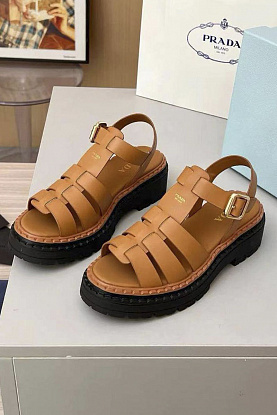 Женские кожаные сандалии на платформе Fisherman