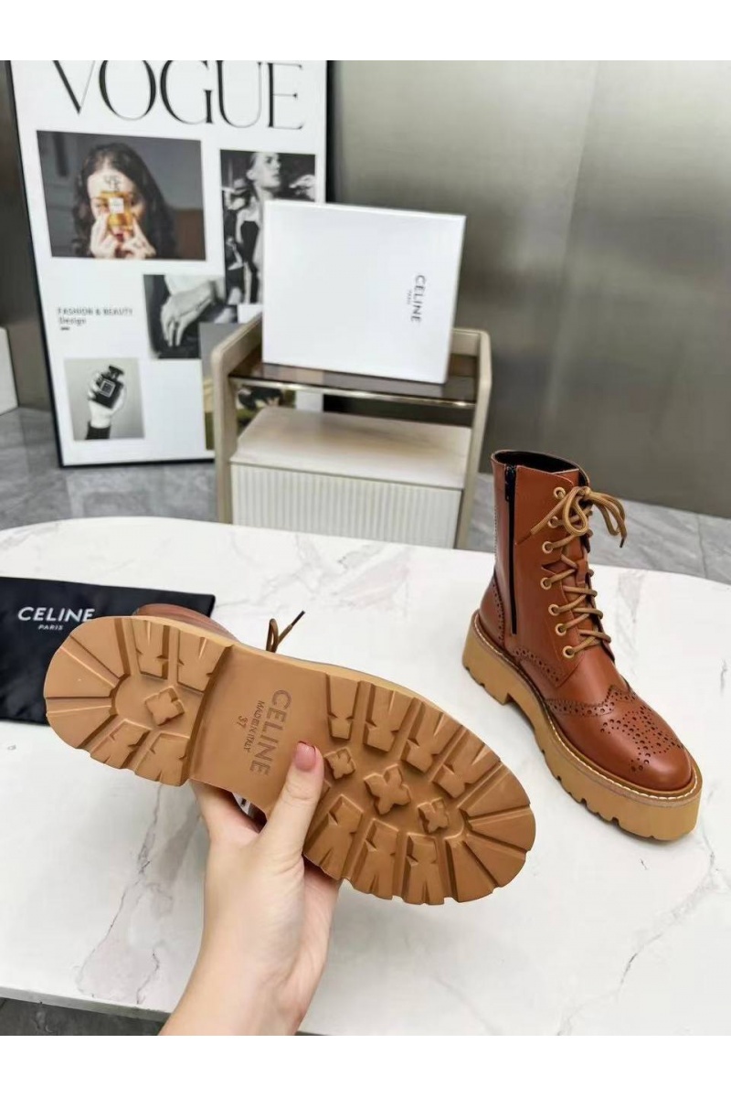 Celine Женские кожаные ботинки 