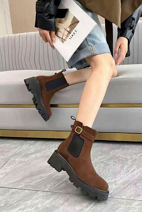 Женские замшевые сапоги premium - Brown
