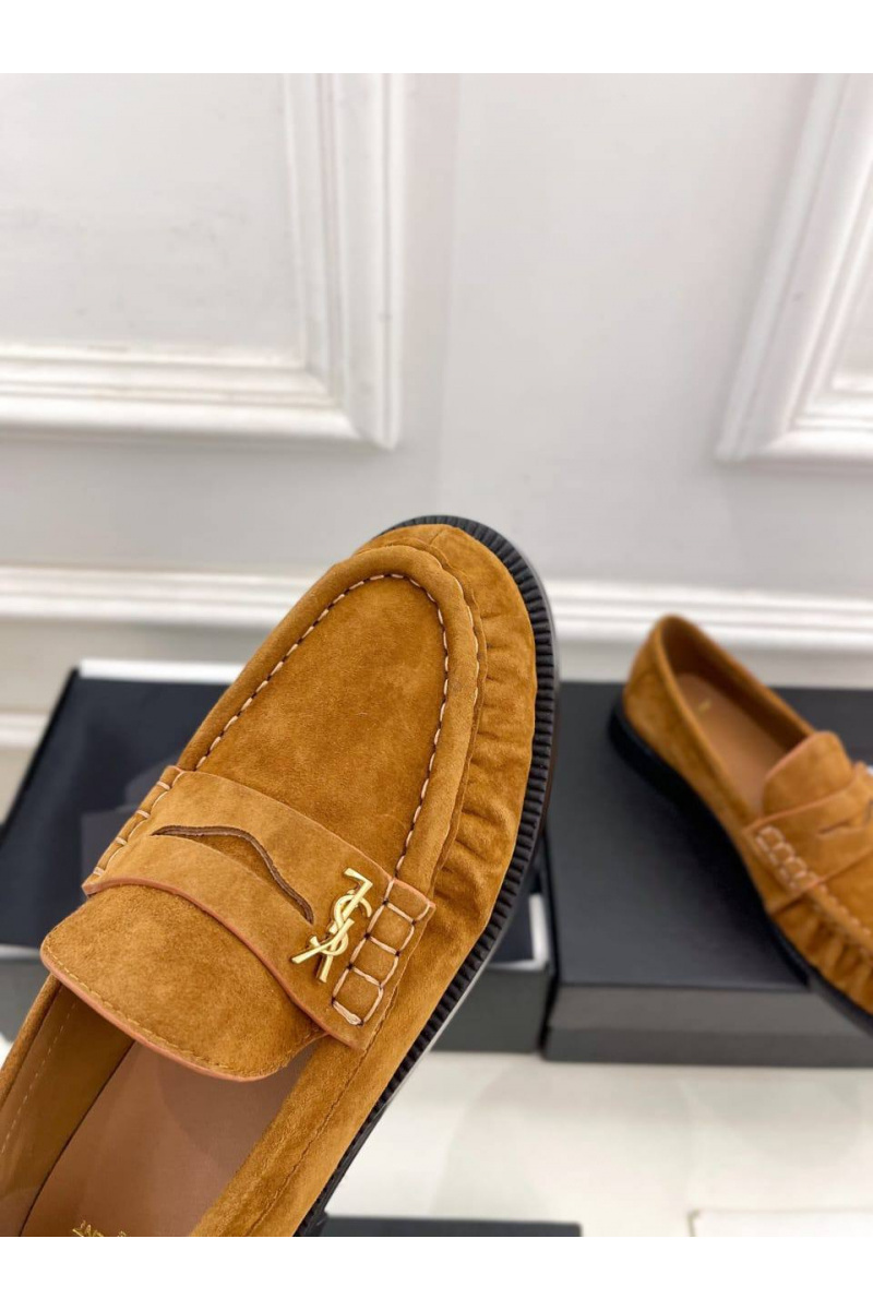 Yves Saint Laurent Женские замшевые лоферы premium