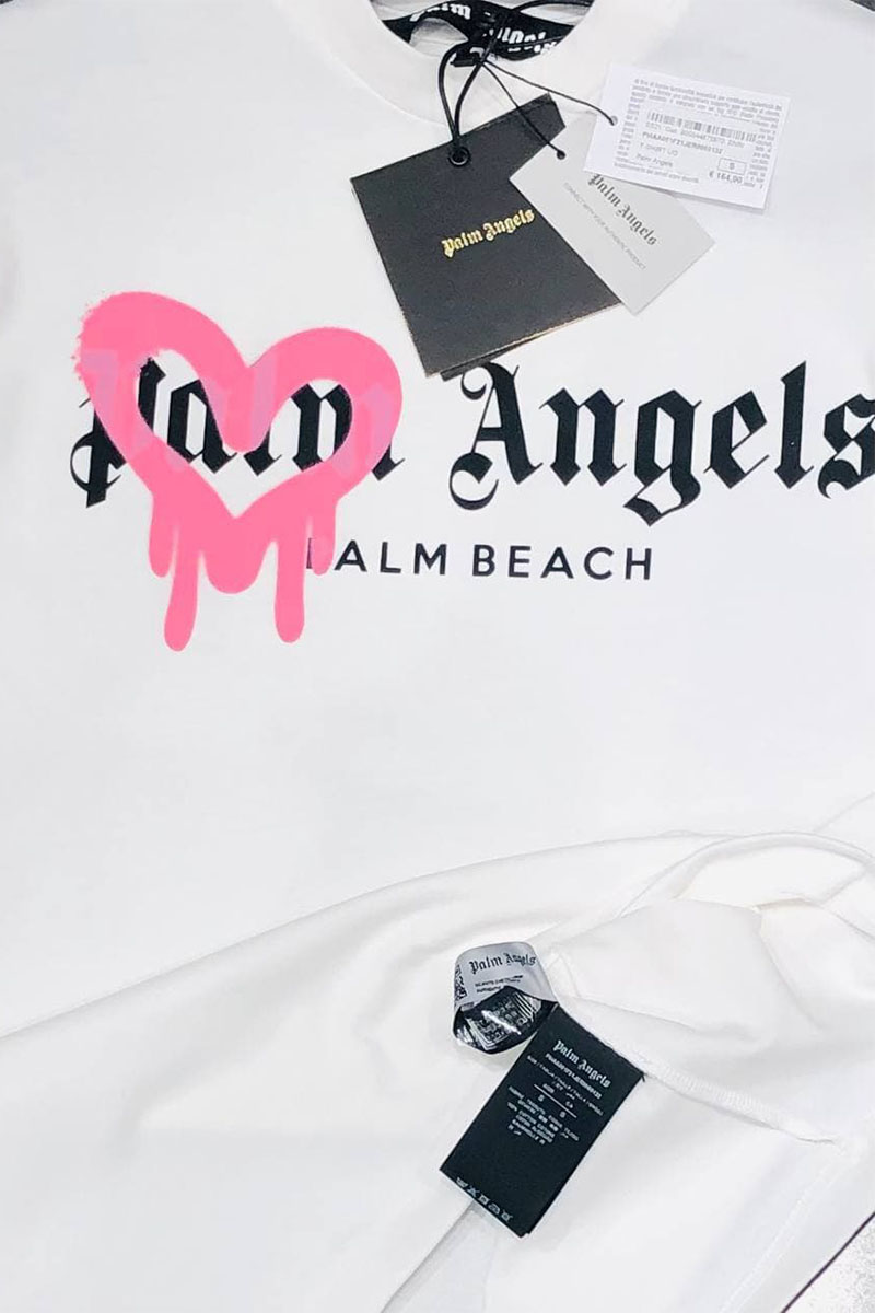 Palm Angels Оверсайз футболка Heart Sprayed Palm Beach