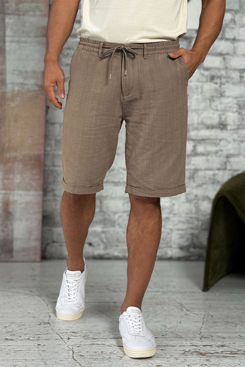 Emporio Armani EA7 Мужские бежевые шорты 