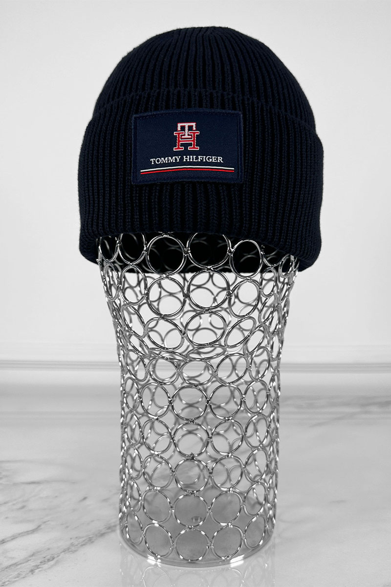 Tommy Hilfiger Мужская тёмно-синяя шапка logo-patch