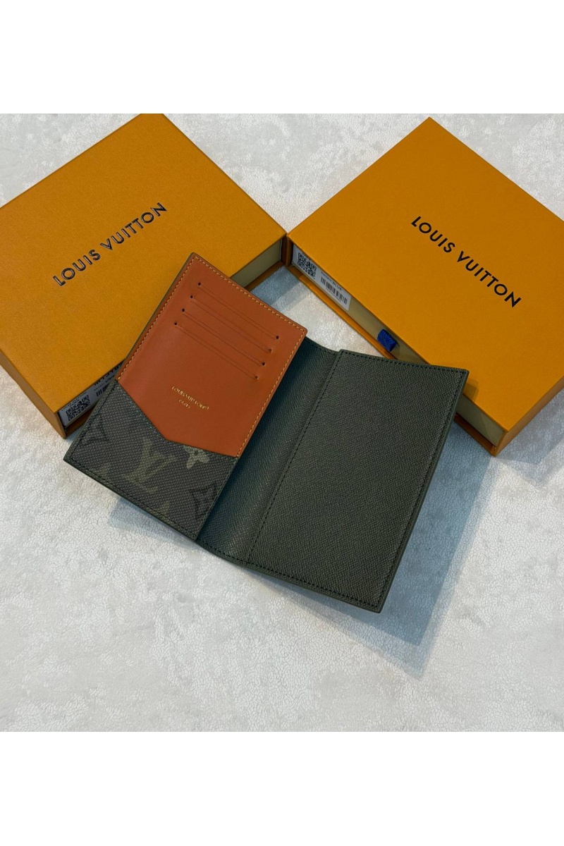 Lоuis Vuittоn Кожаная обложка для паспорта Monogram Surplus premium 14x10x2.5 см