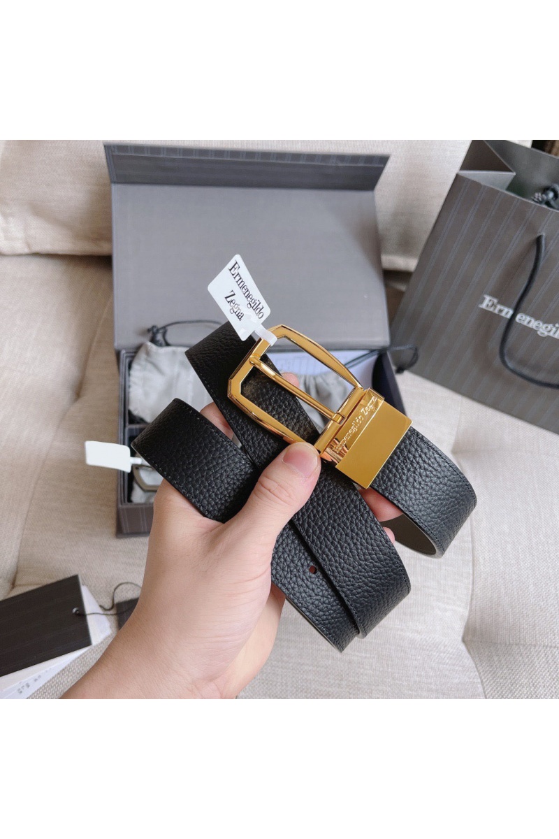 Zegna Двусторонний кожаный ремень Premium (длина 110 см, ширина 3.5 см)