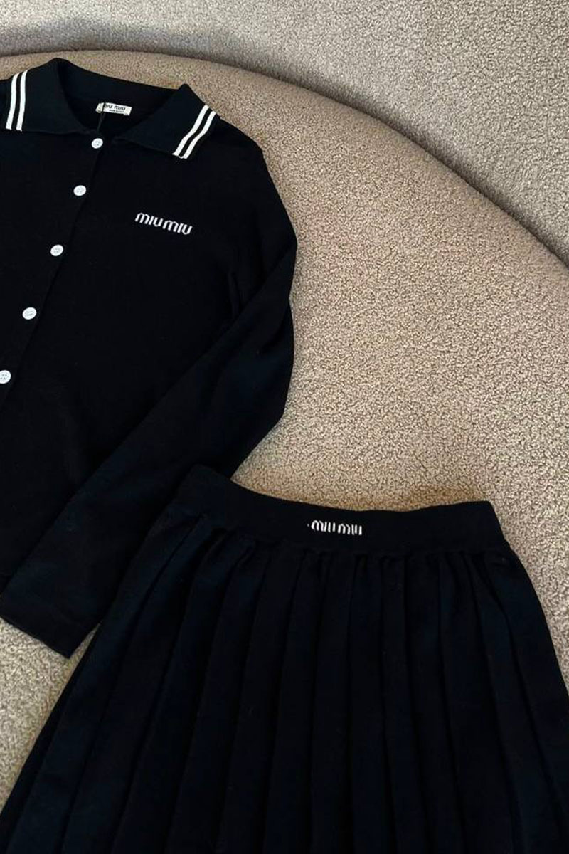 MIU MIU Женский чёрный костюм двойка