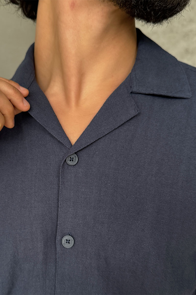 Loro Piana Мужская рубашка тёмно-синего цвета