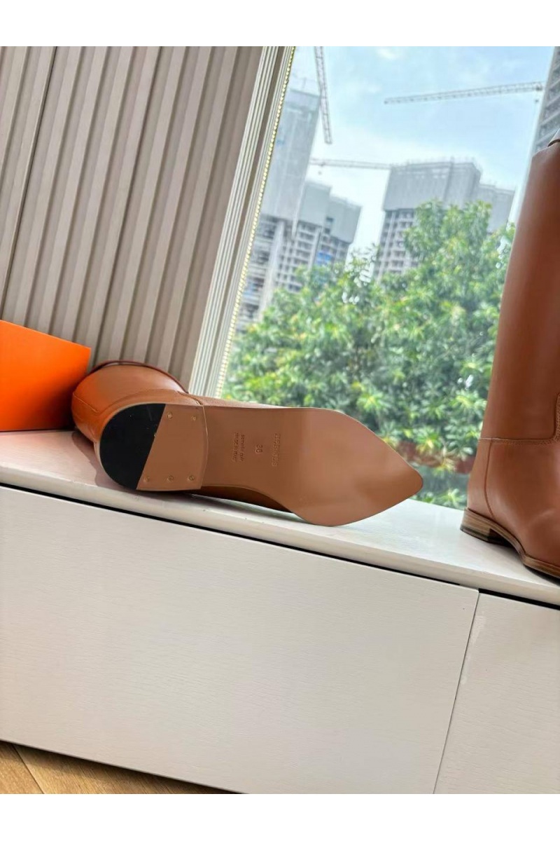 Hermes Женские кожаные сапоги Jumping Boot premum