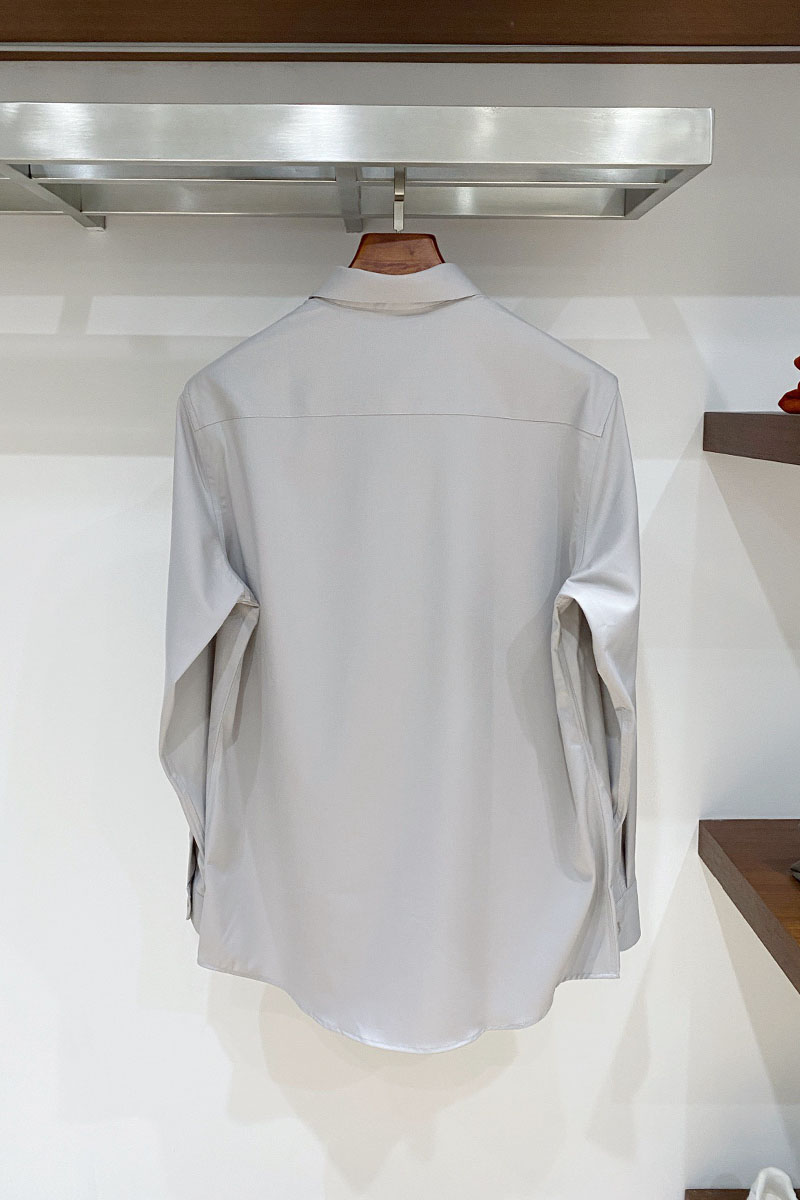 Kiton Мужская серая рубашка premium