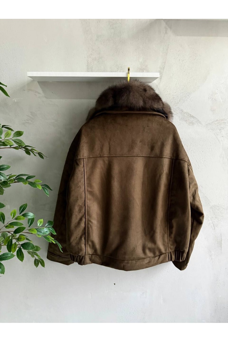 Max Mara Женский бомбер с натуральным мехом premium