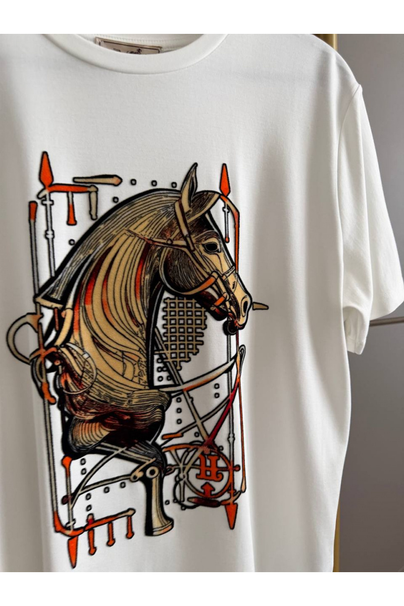 Hermes Белая женская футболка premium