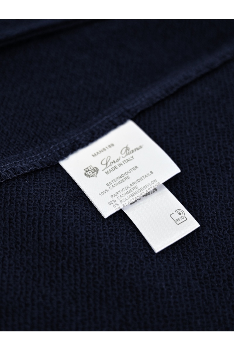 Loro Piana Тёмно-синяя кофта на молнии  premium
