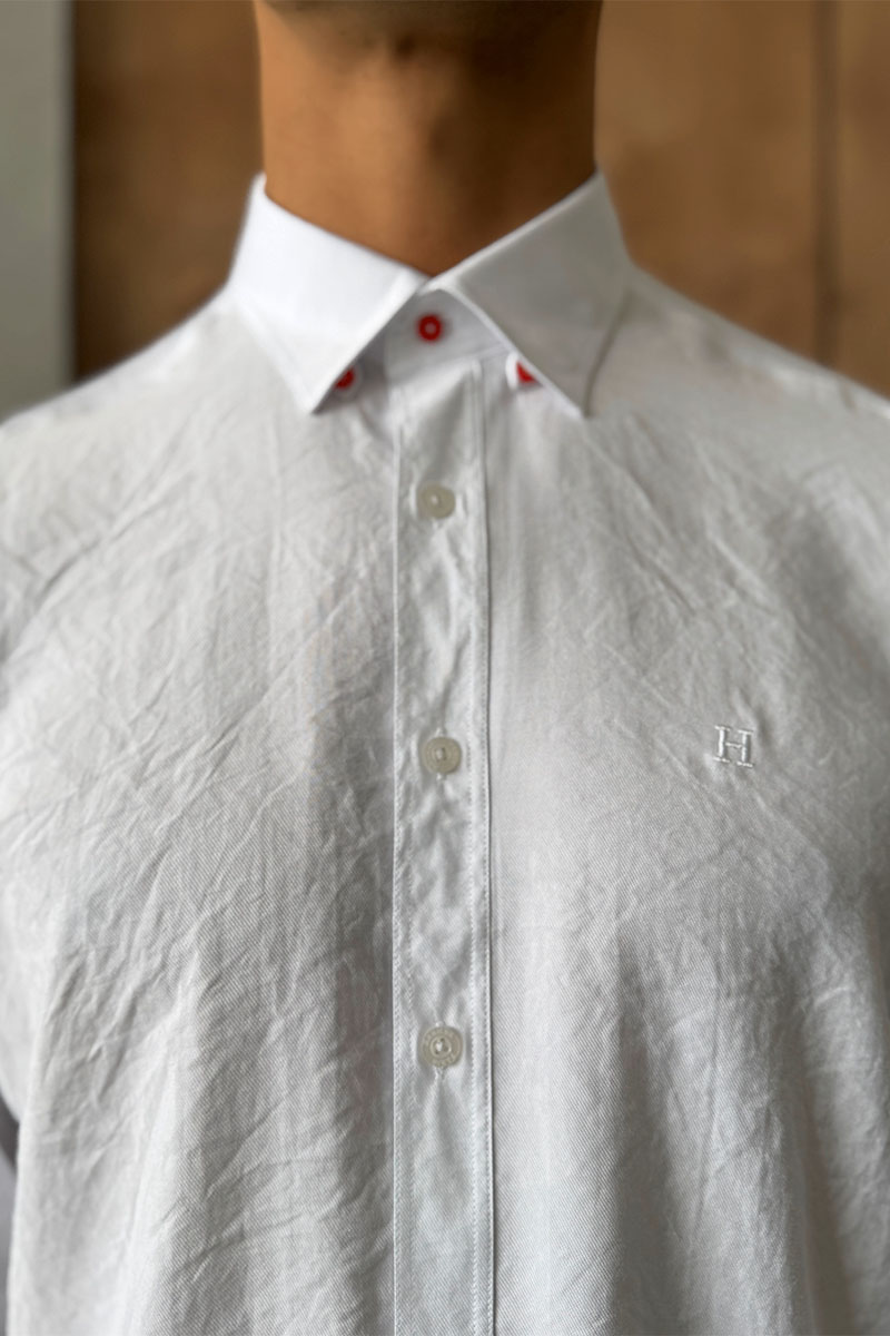 Hermes Мужская рубашка H embroidered - White 