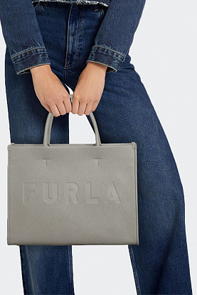 Кожаная сумка Furla  Wonderfurla Medium 35x26 см - Grey