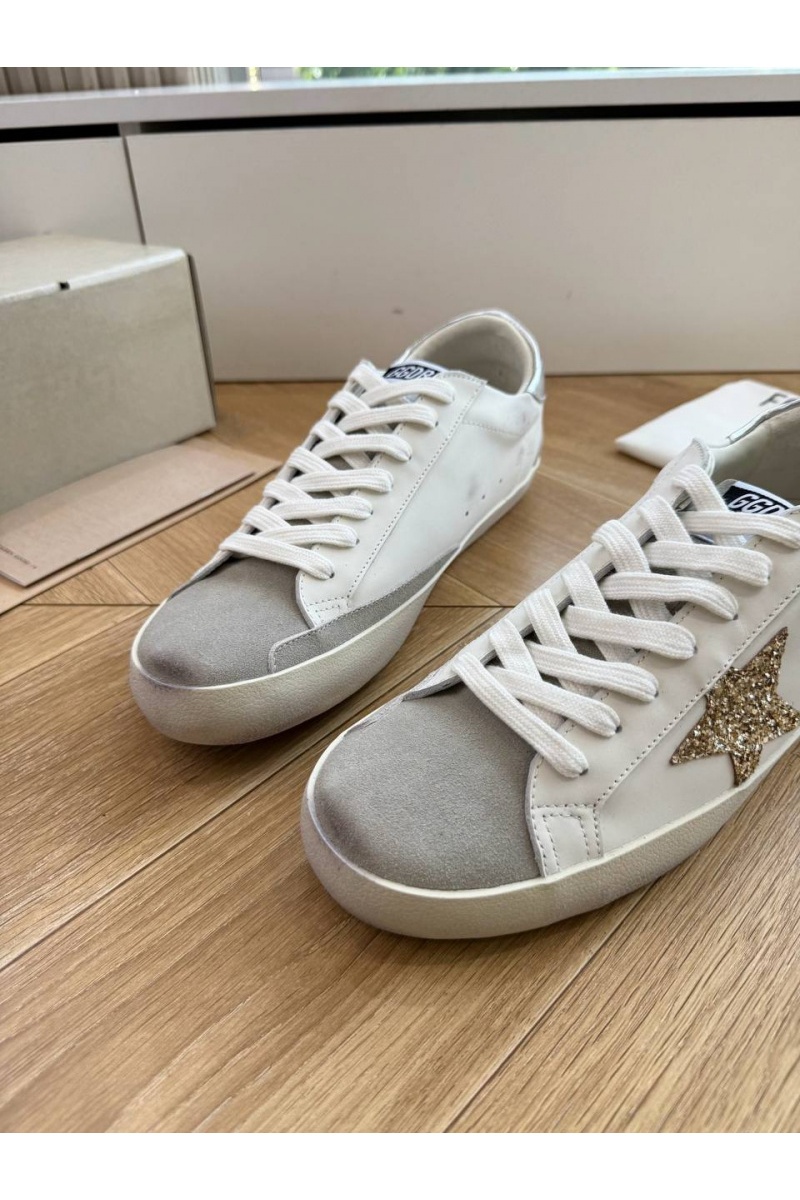 Designer Clothing Женские кожаные кроссовки Golden Goose Super Star premium