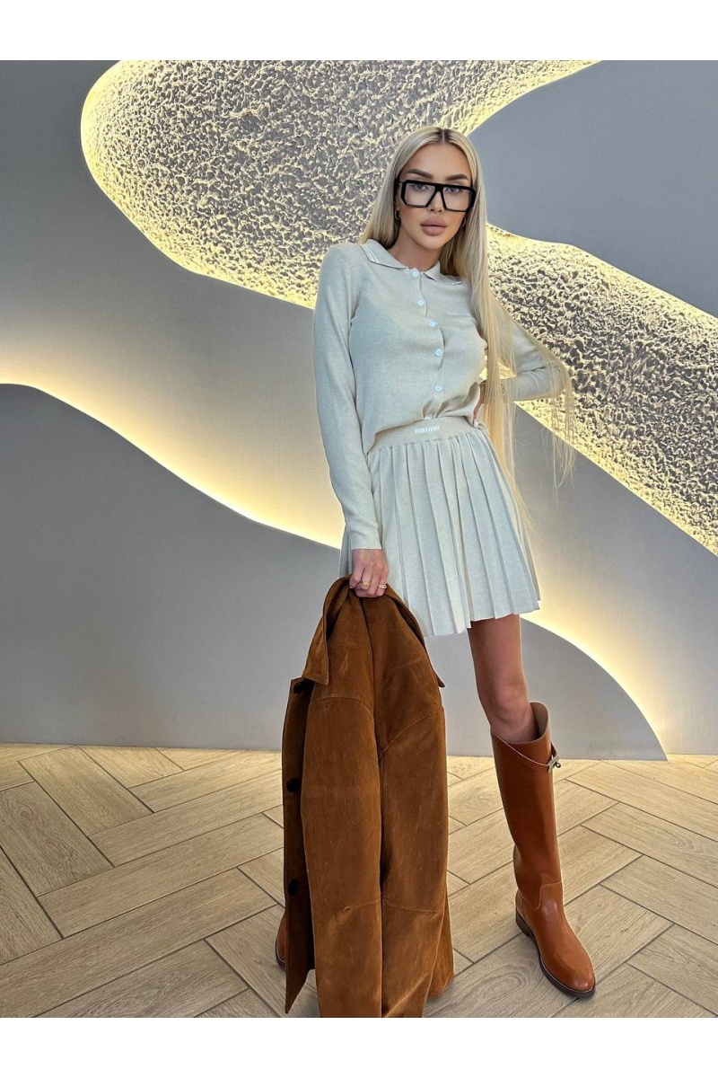 MIU MIU Женский бежевый костюм двойка 