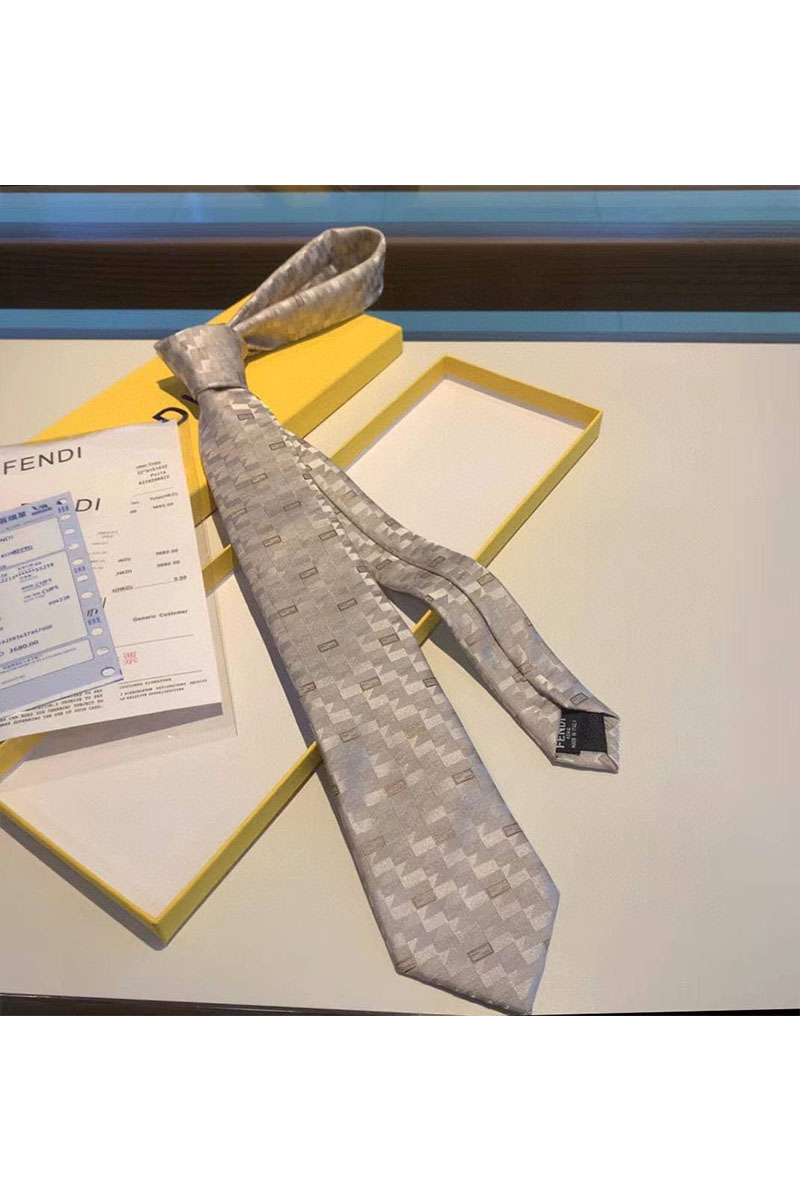 Fendi Классический серый галстук