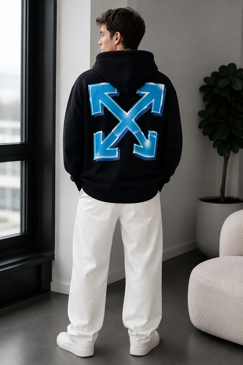 Off-White Чёрное худи Metal Arrow logo-print