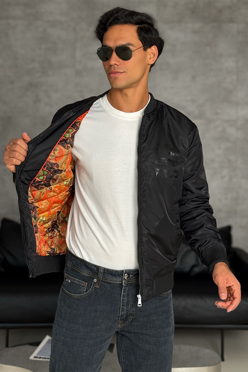 Etro Бомбер чёрного цвета paisley pattern