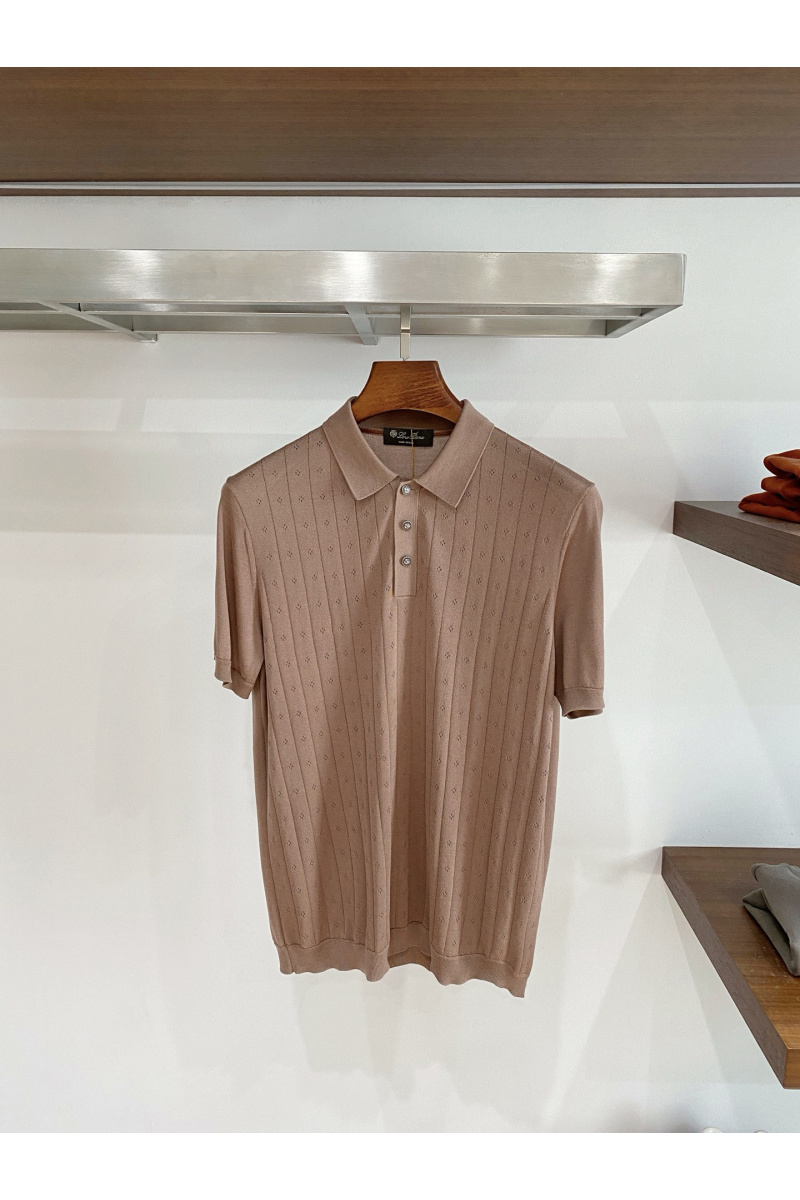 Loro Piana Мужское коричневое поло premium