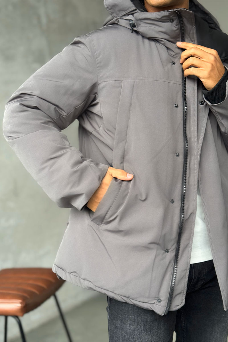 Canada Goose Серый пуховик Sanford logo-patch