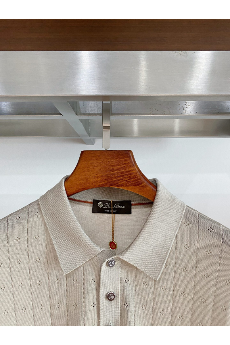 Loro Piana Мужское серое поло premium