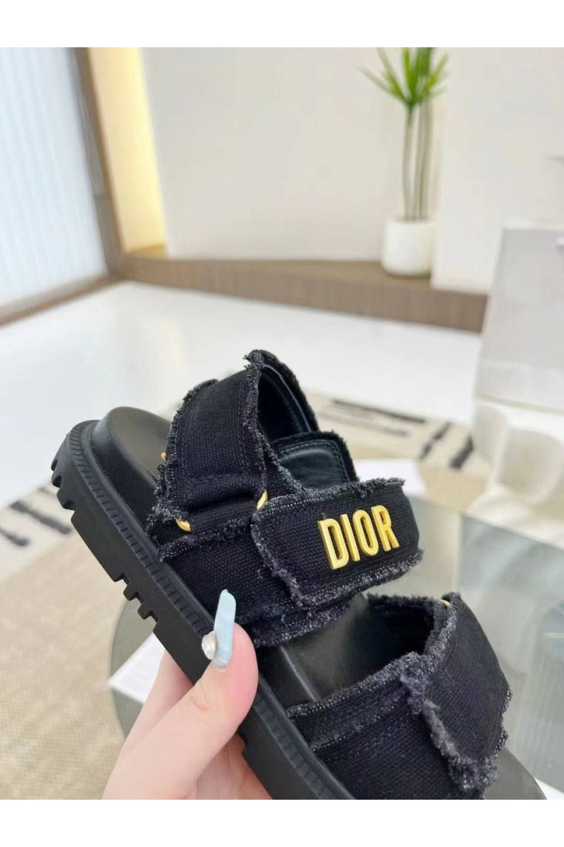 Dior Женские сандалии Dioract чёрного цвета