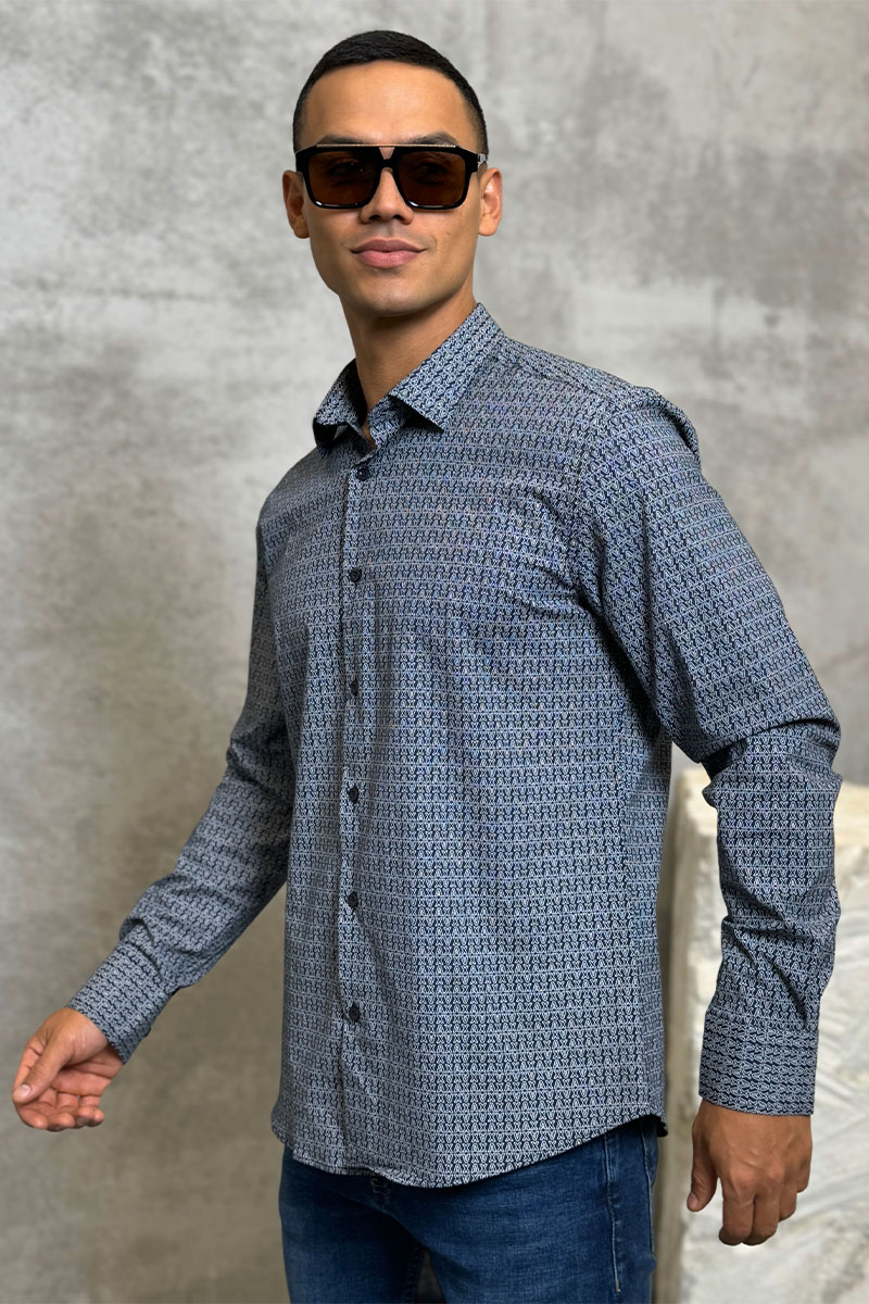 Emporio Armani EA7 Мужская тёмно-синяя рубашка 