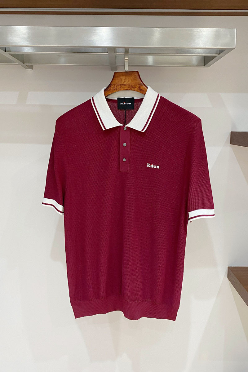 Kiton Мужское красное поло premium