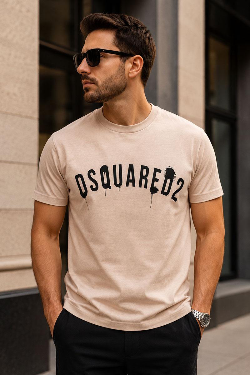Dsquared2 Бежевая оверсайз футболка