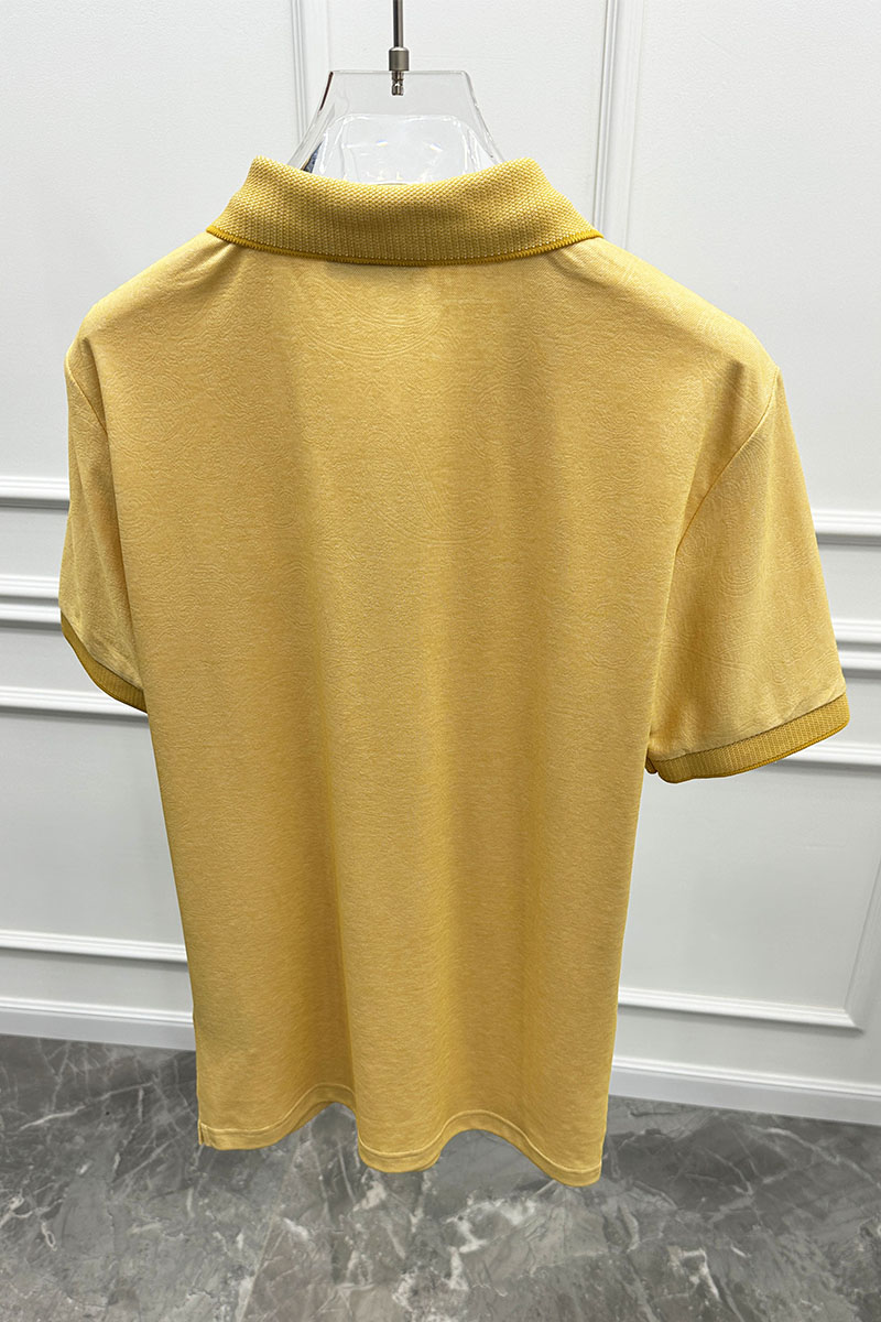 Etro Жёлтое поло с узором пейсли