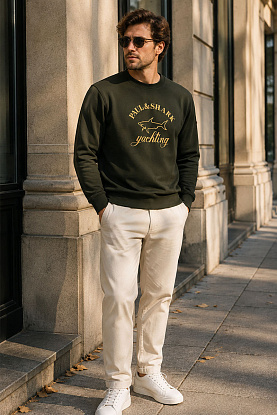 Мужской зелёный свитшот logo-embroidered