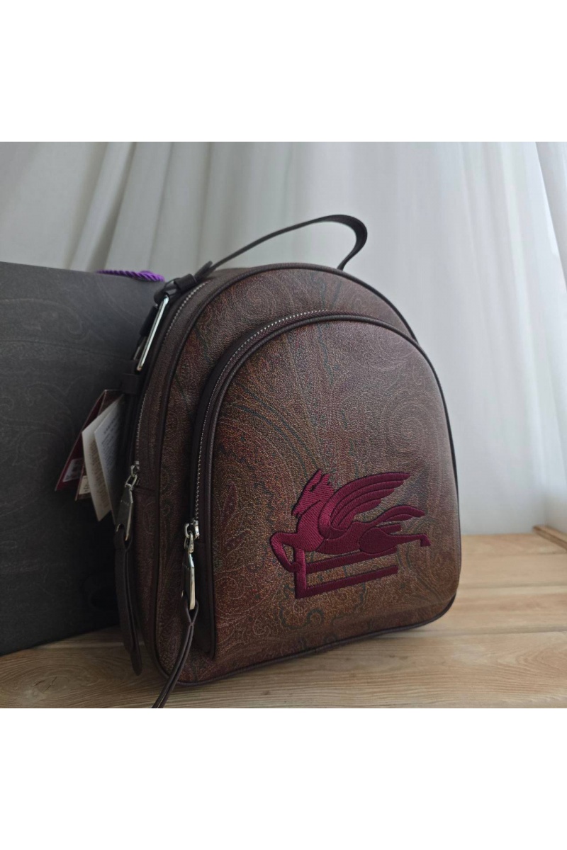Loewe Кожаный рюкзак с узором плейсли 30x24 см