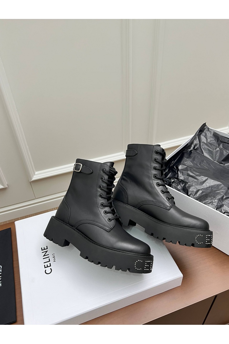 Celine Женские кожаные ботинки premium