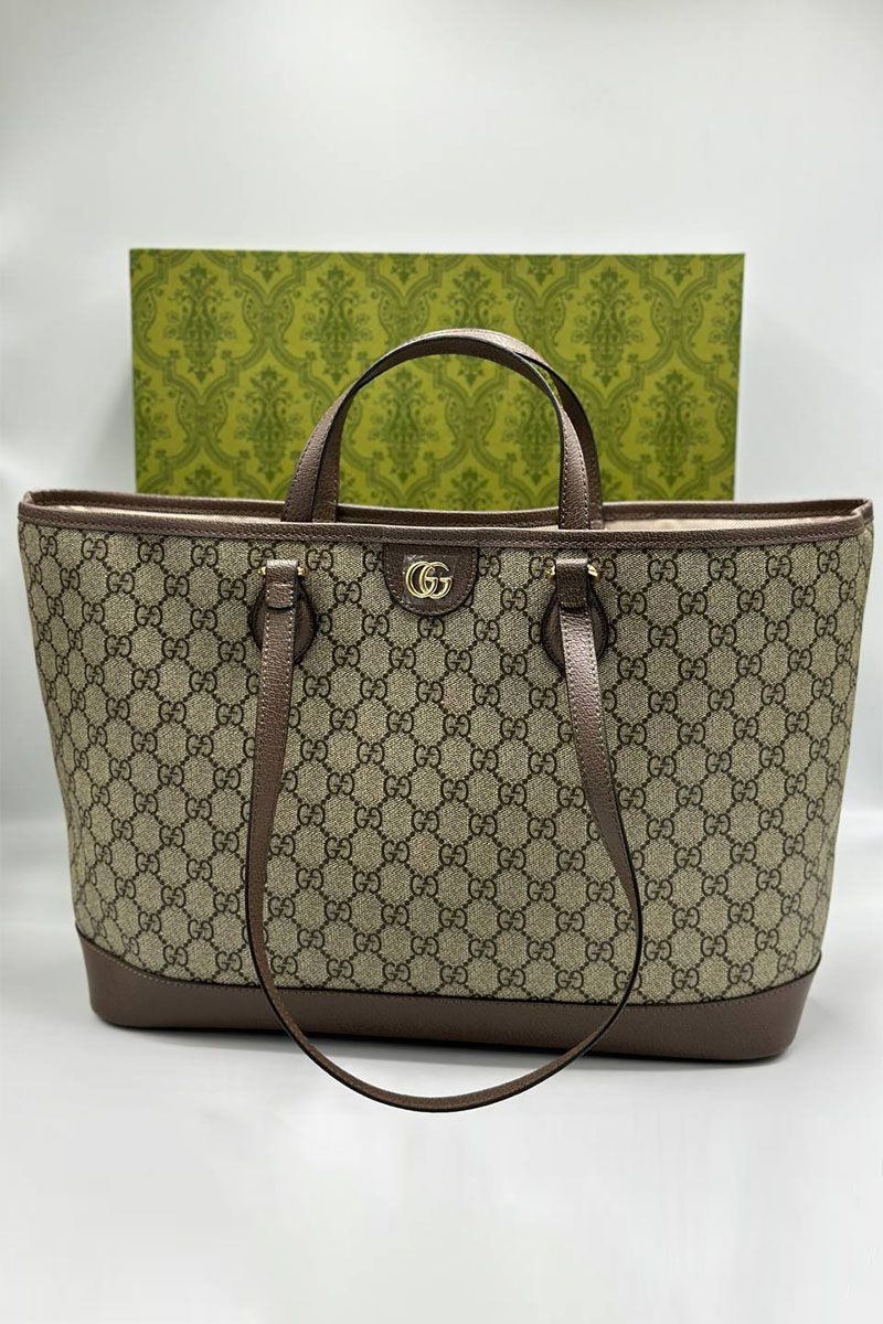 Gucci Женская кожаная сумка Ophidia GG 45x27x38 см
