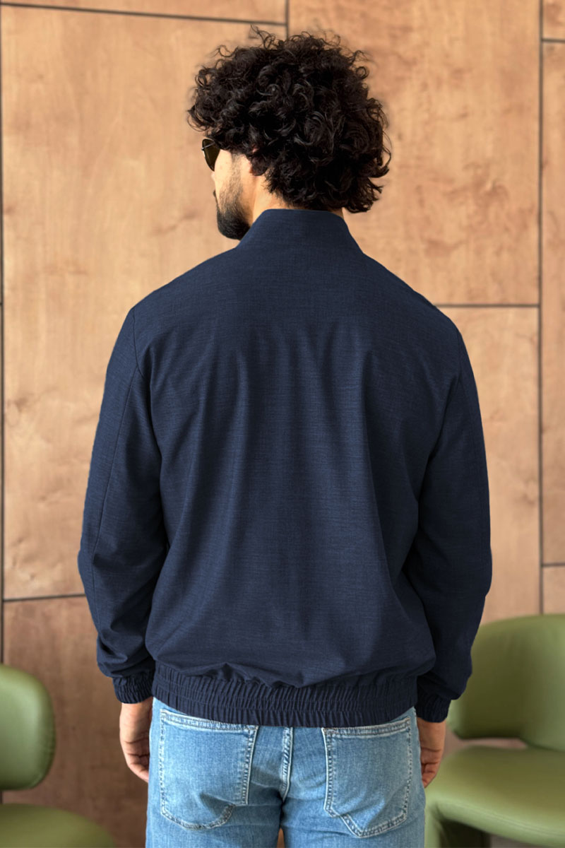 Zegna Мужской бомбер синего цвета