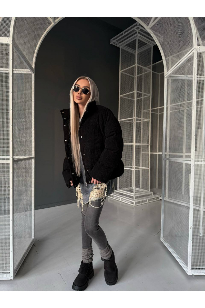 MIU MIU Женская чёрная вельветовая куртка