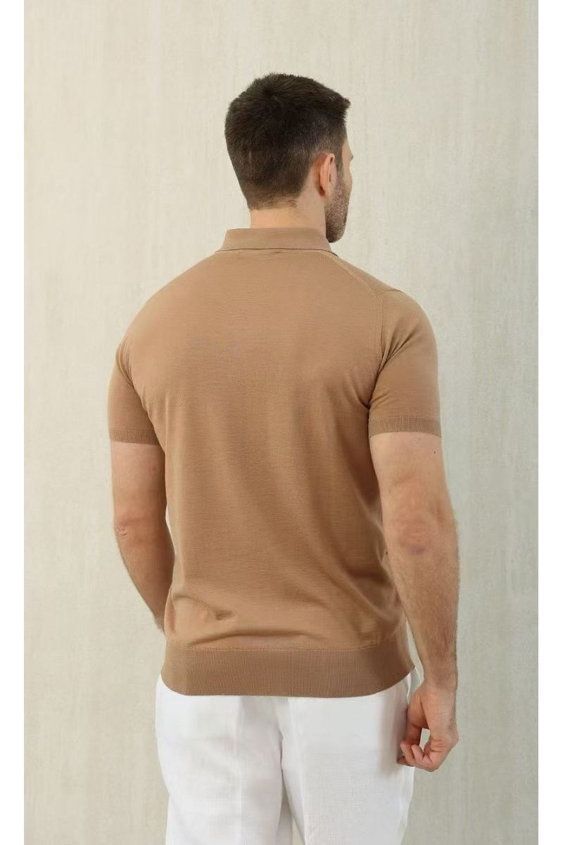 Loro Piana Мужское коричневое поло premium