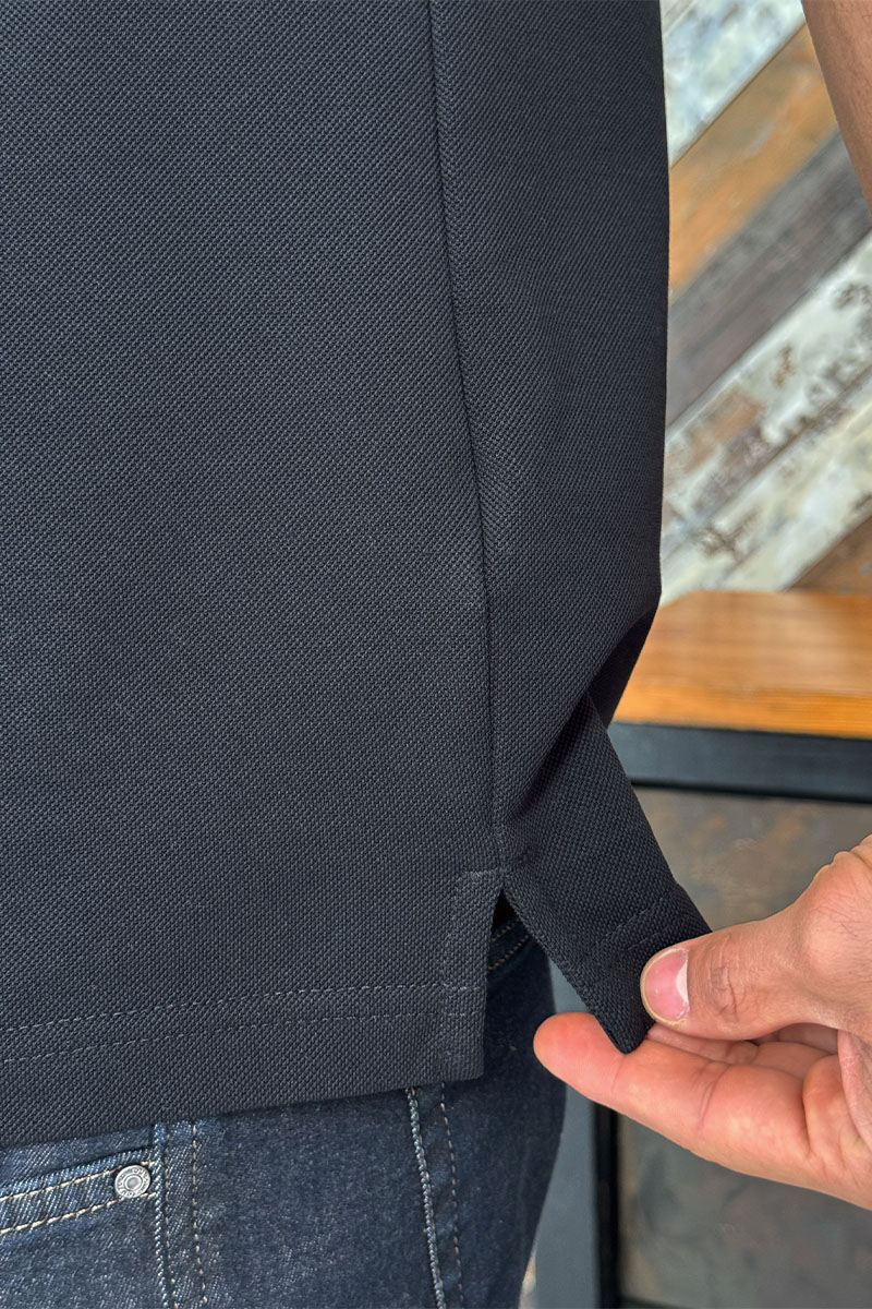 Burberry Мужское чёрное поло check collar