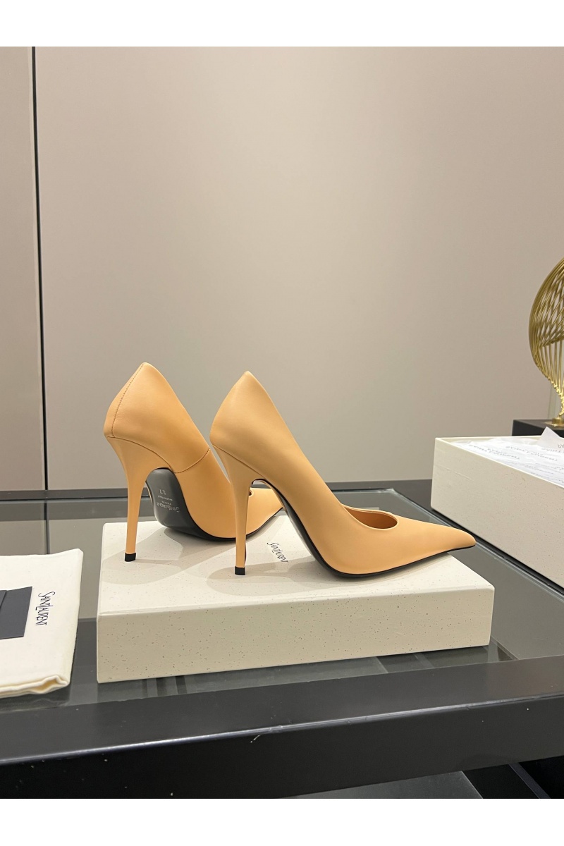 Yves Saint Laurent Женские кожаные туфли на каблуке premium