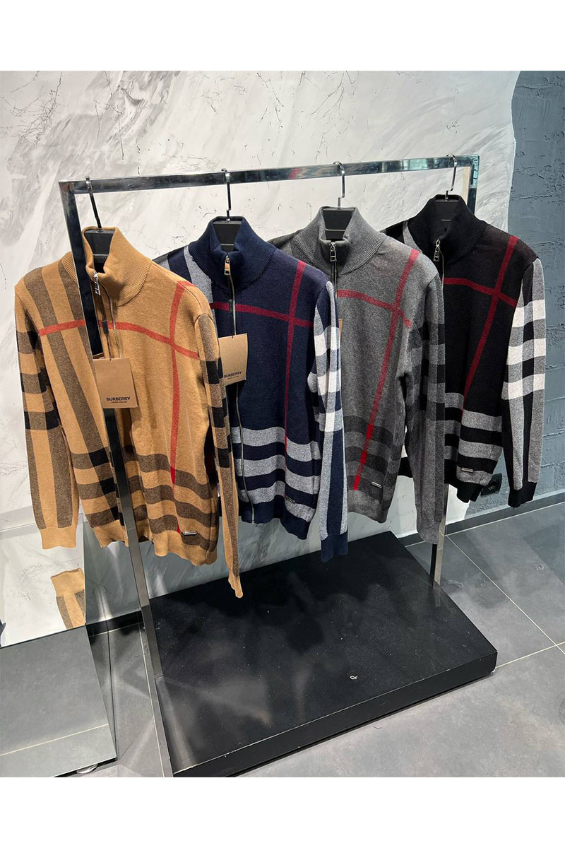 Burberry Серая кофта London Check Zip-Up