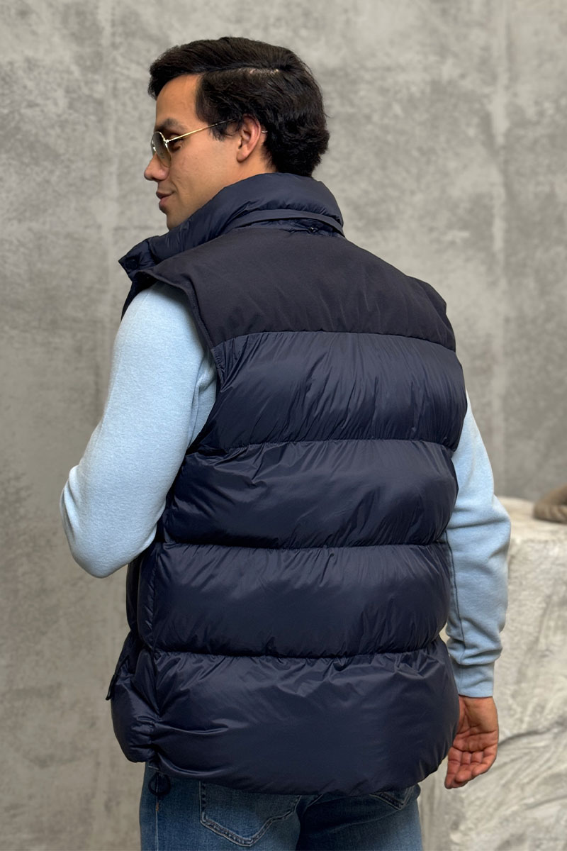 Burberry Синяя куртка со съёмными рукавами London England logo-patch