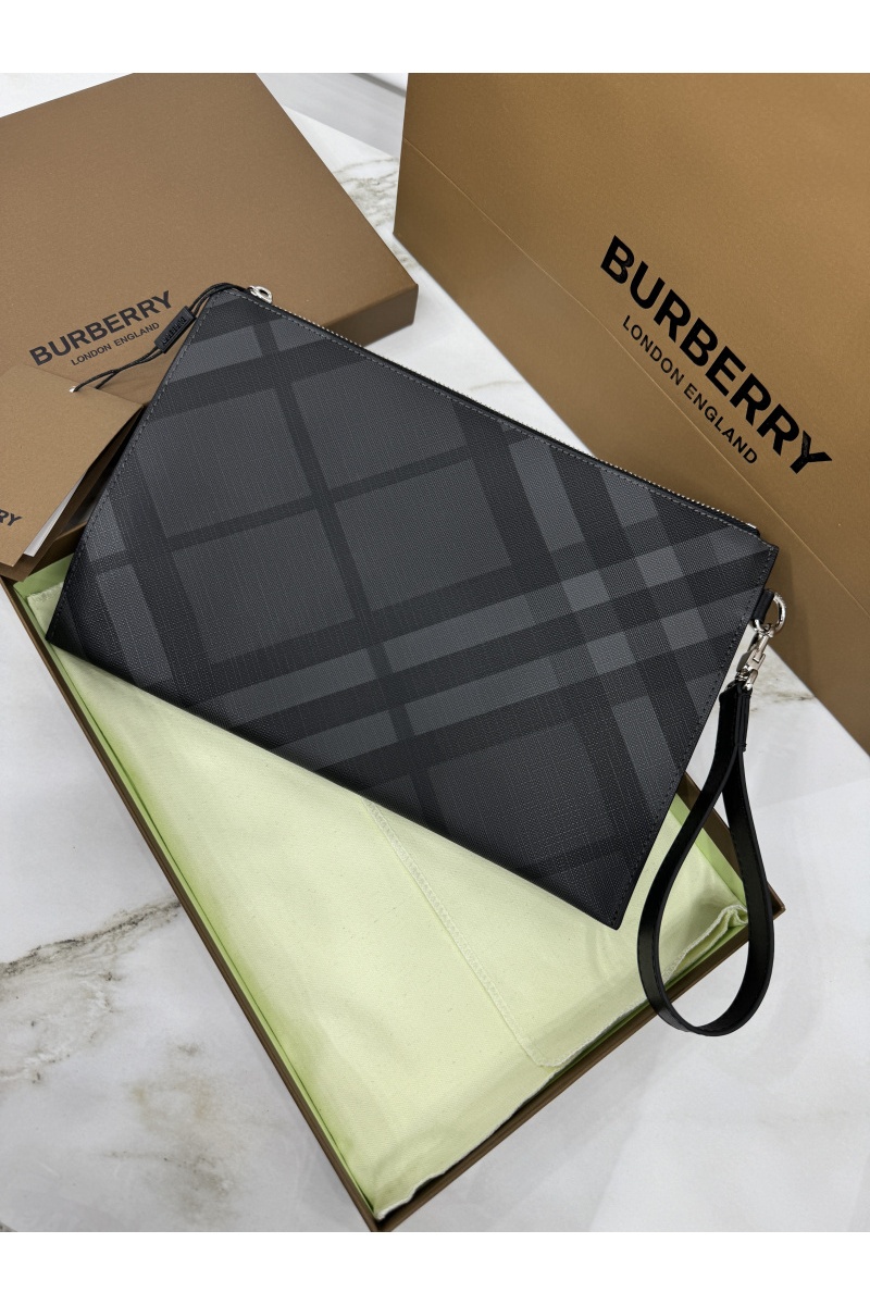 Burberry Чёрный клатч Premium 30x20x1.5 см