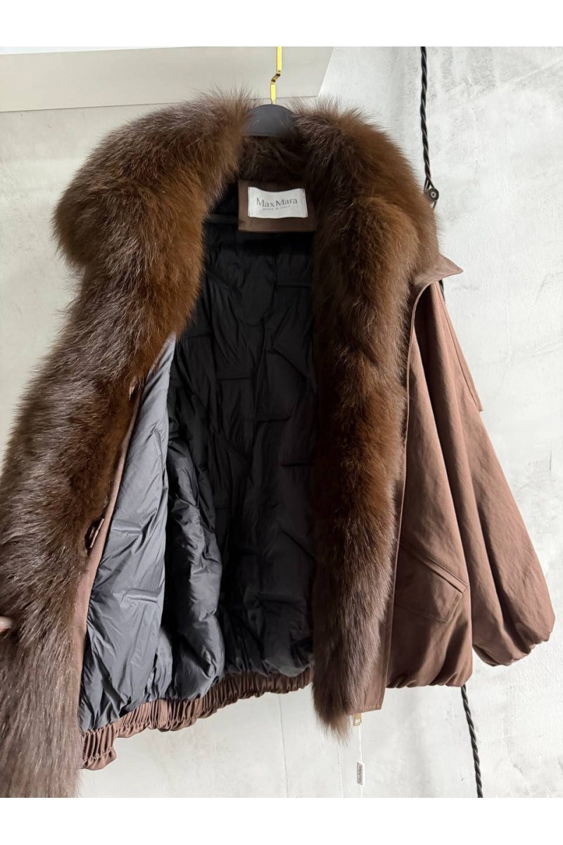 Max Mara Женский бомбер с натуральным мехом premium