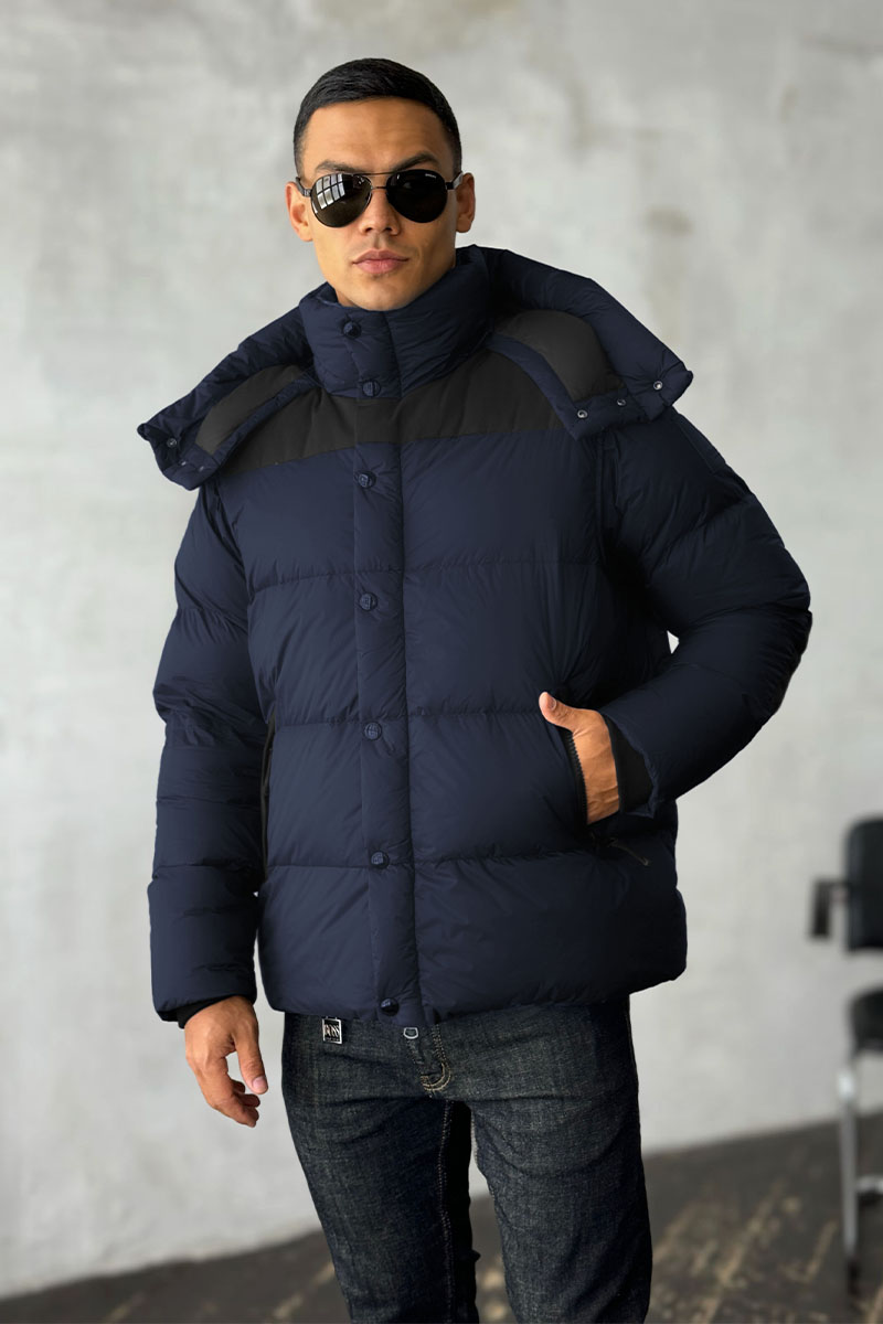 Burberry Тёмно-синий пуховик London England logo-patch