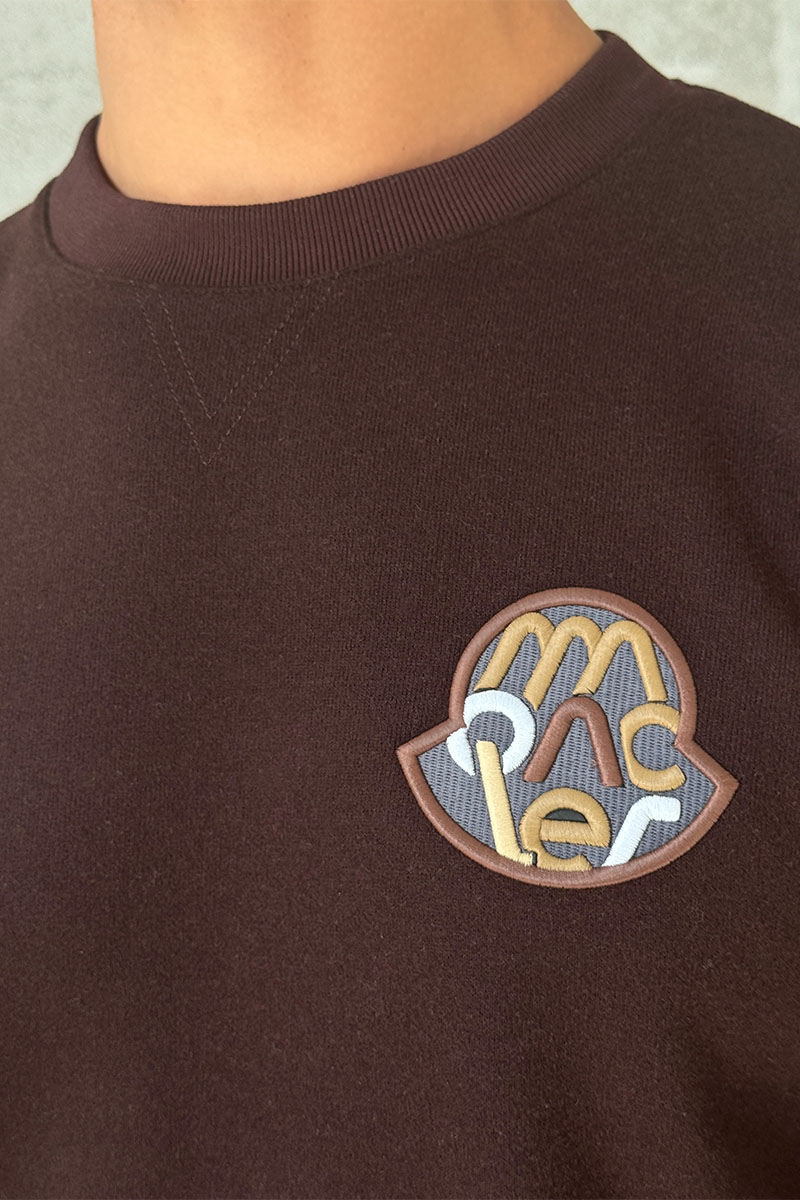 Moncler Мужской свитшот logo-patch - Brown