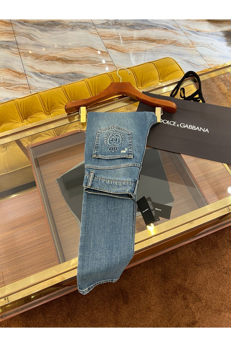 Dоlсе & Gаbbаnа Мужские синие джинсы slim fit Premium