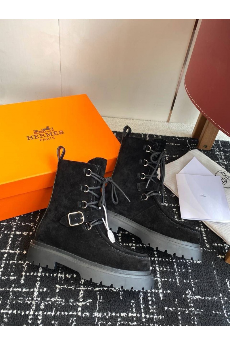 Hermes Женские замшевые ботинки Land Ankle premium